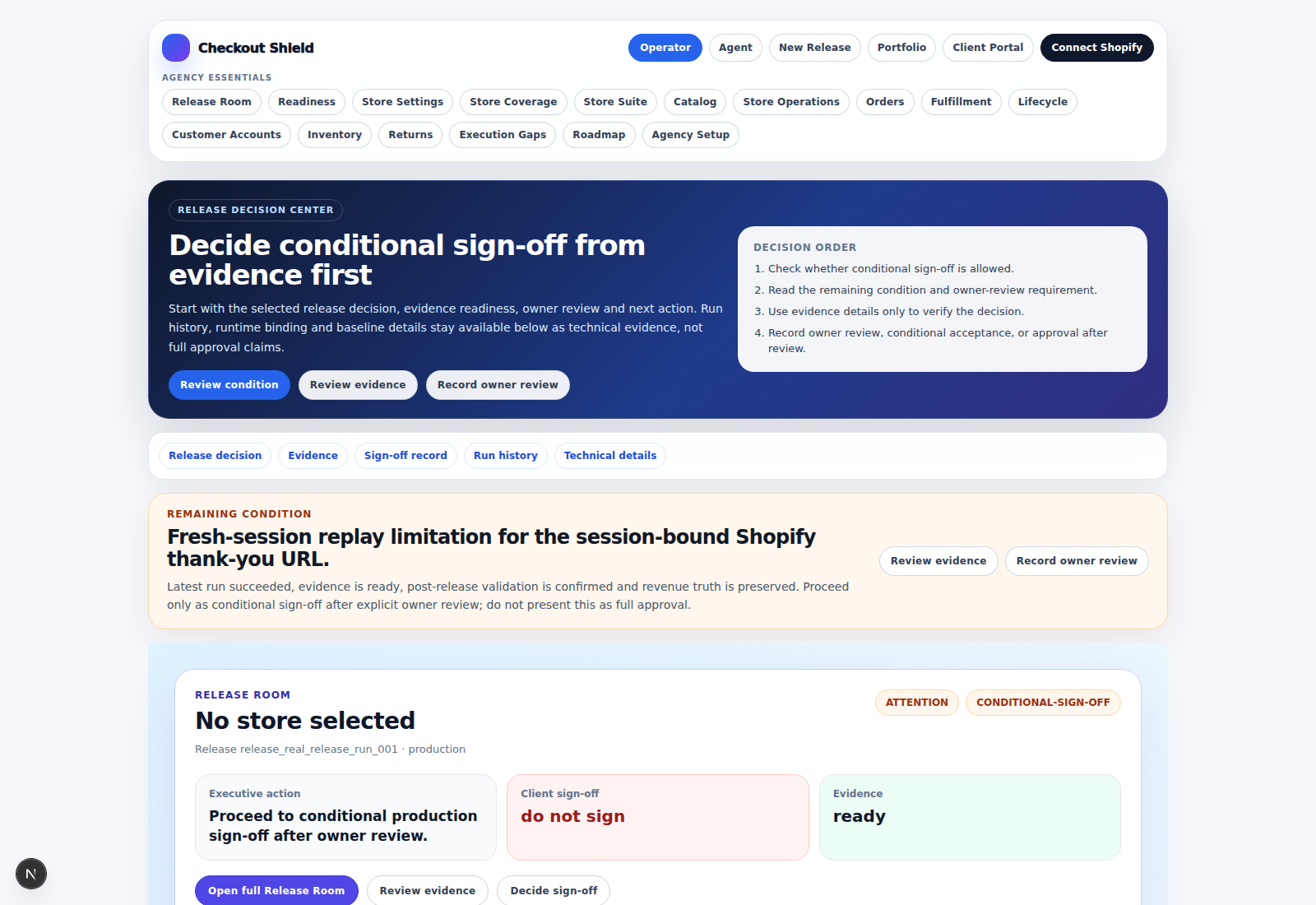 Checkout Shield Agency Console