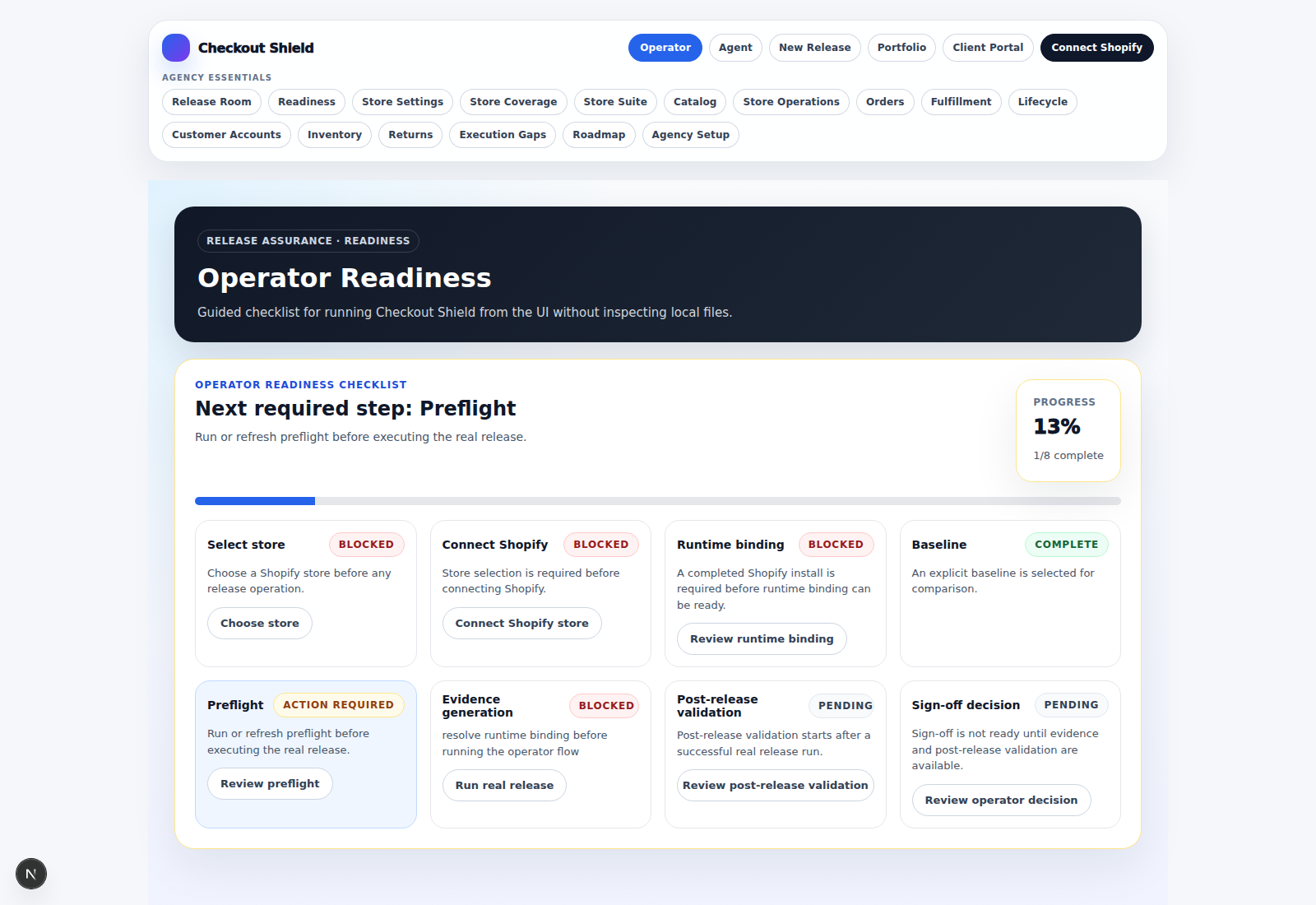 Checkout Shield readiness