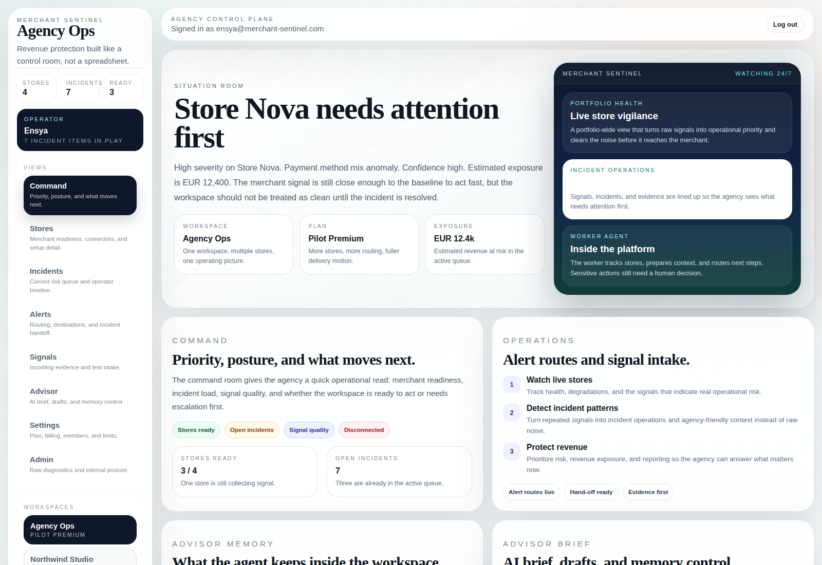Merchant Sentinel advisor